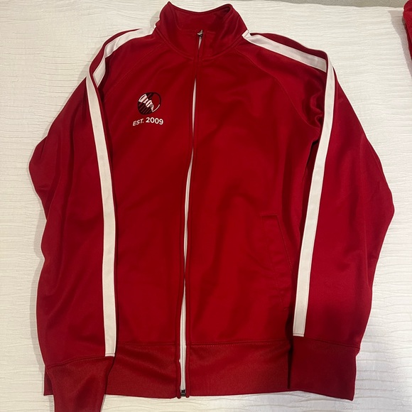 DEL Records red zip up active wear - Picture 1 of 2